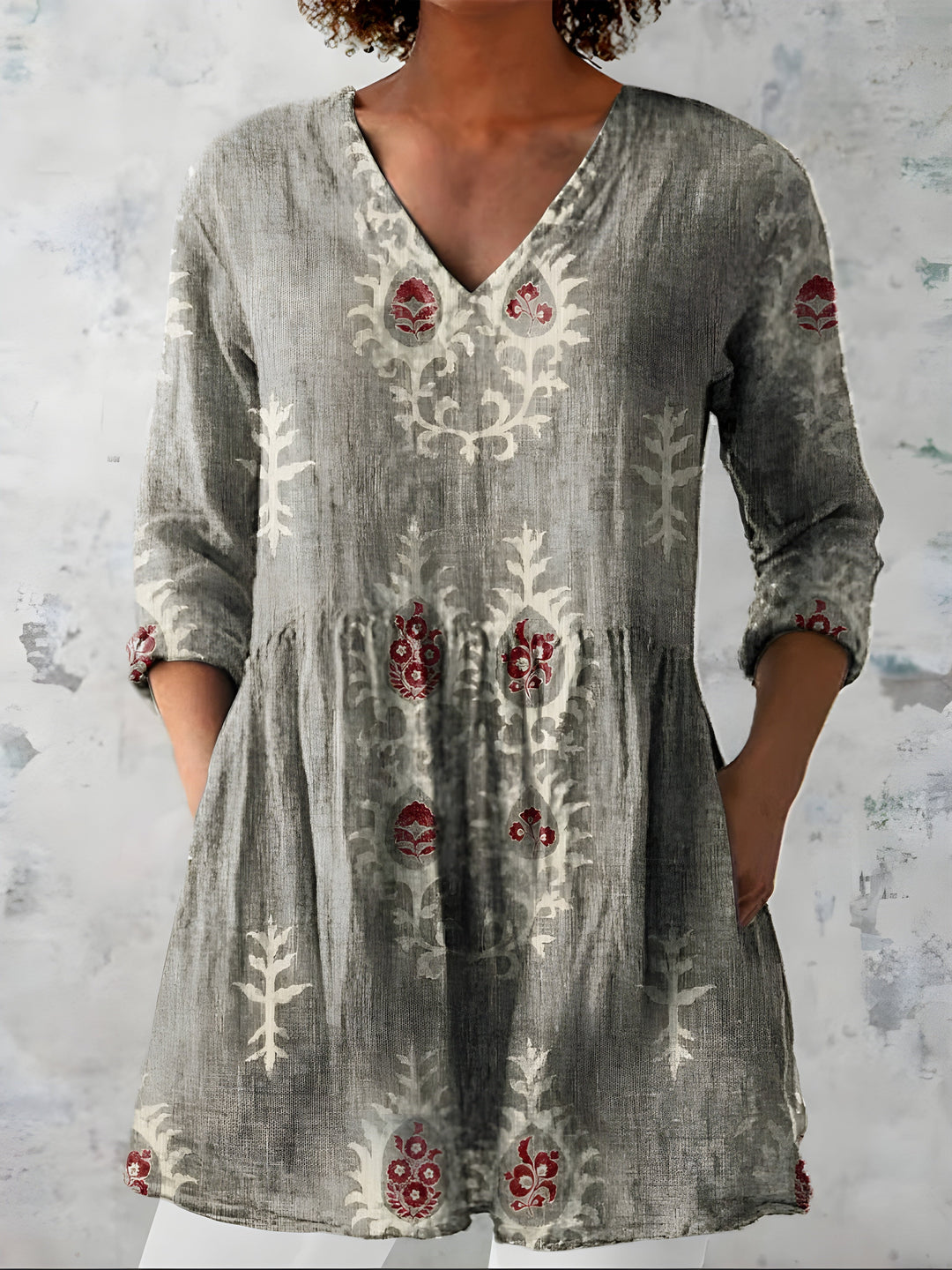 Marnie | Long Blouse with V-Neck