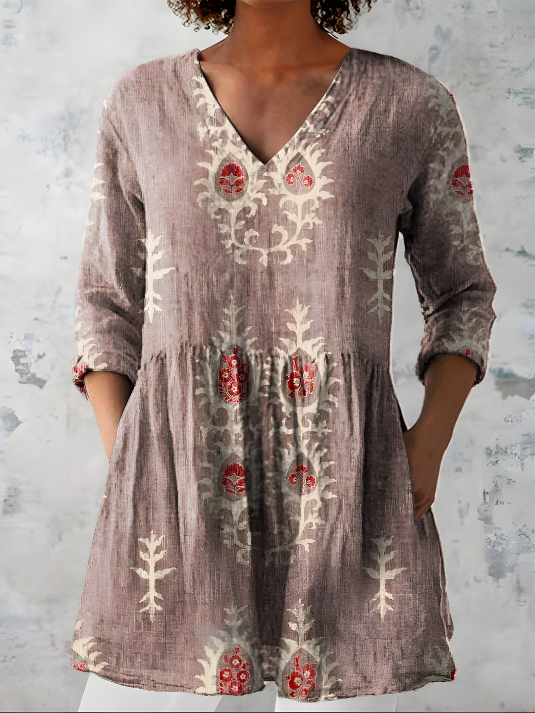 Marnie | Long Blouse with V-Neck
