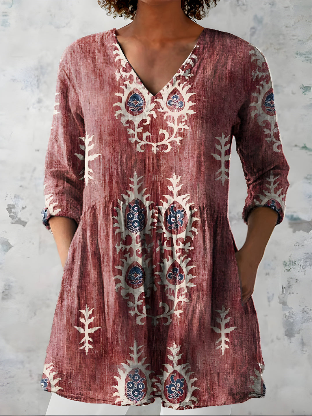 Marnie | Long Blouse with V-Neck