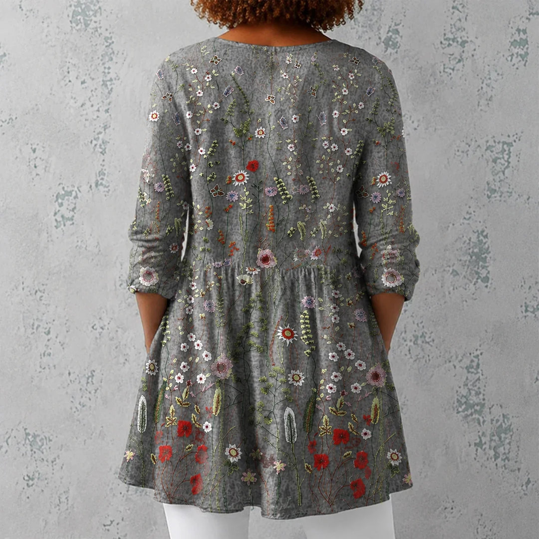Audrey | Long Blouse with V-Neck