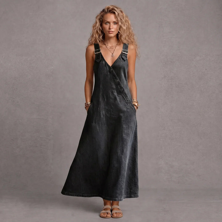 Cleo | Stylish Denim Dress With Pockets