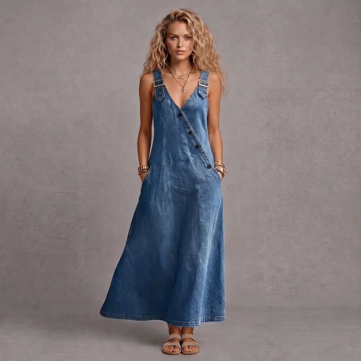 Cleo | Stylish Denim Dress With Pockets