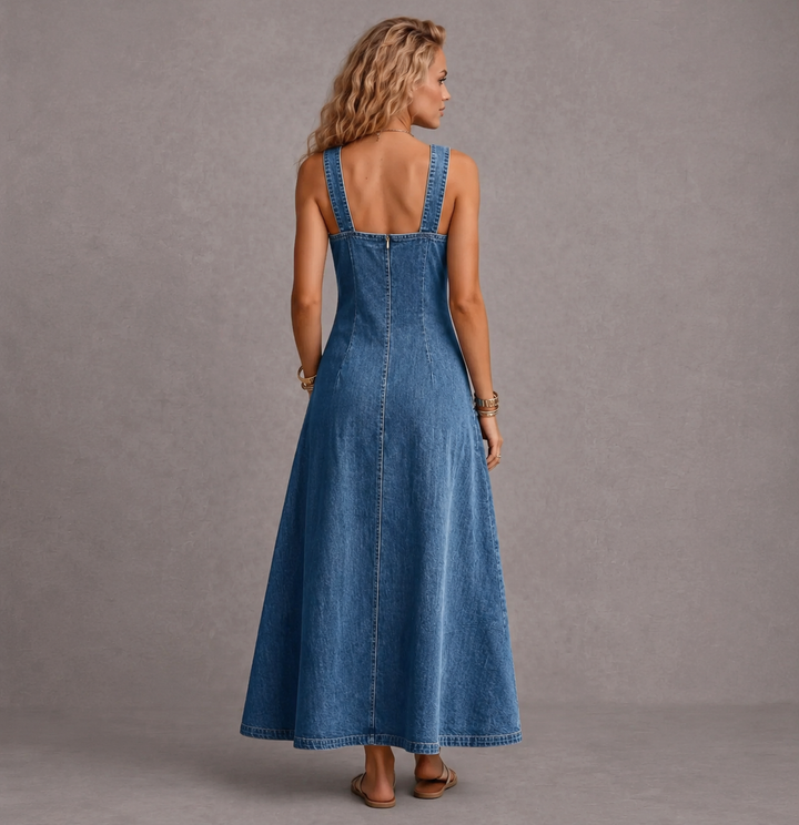Cleo | Stylish Denim Dress With Pockets